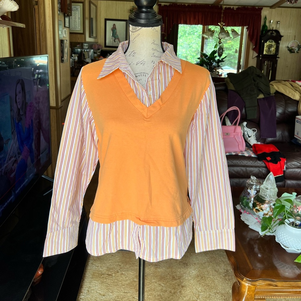 Woman’s Samantha Stuart 2 in one shirt perfect for fall